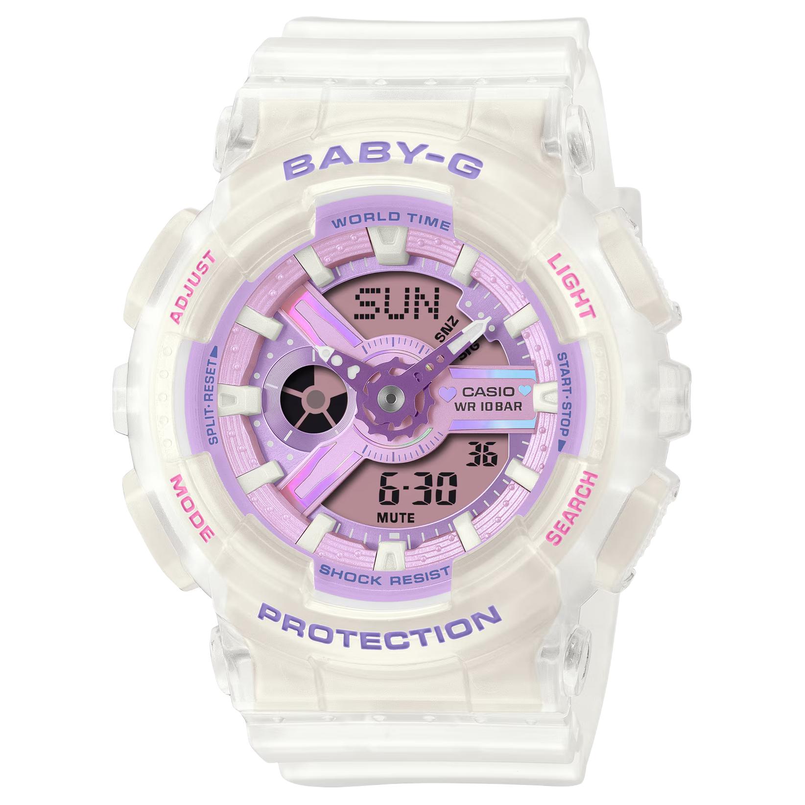 Casio BA-110 Series 100M Waterproof Calendar Stopwatch Quartz Movement Resin Strap Watch Women watches Purple BA-110PS-7A Purple Watch Dial
Casio BA-110 Series 100M Waterproof Calendar Stopwatch Quartz Movement Resin Strap Watch Women watches Purple BA-110PS-7A Purple Watch Dial
