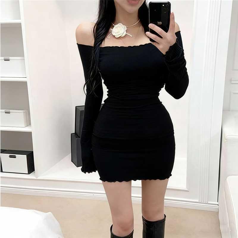 Korean Dongdaemun Slimming One-Shoulder Bodycon Dress One Size чорний
Korean Dongdaemun Slimming One-Shoulder Bodycon Dress One Size чорний