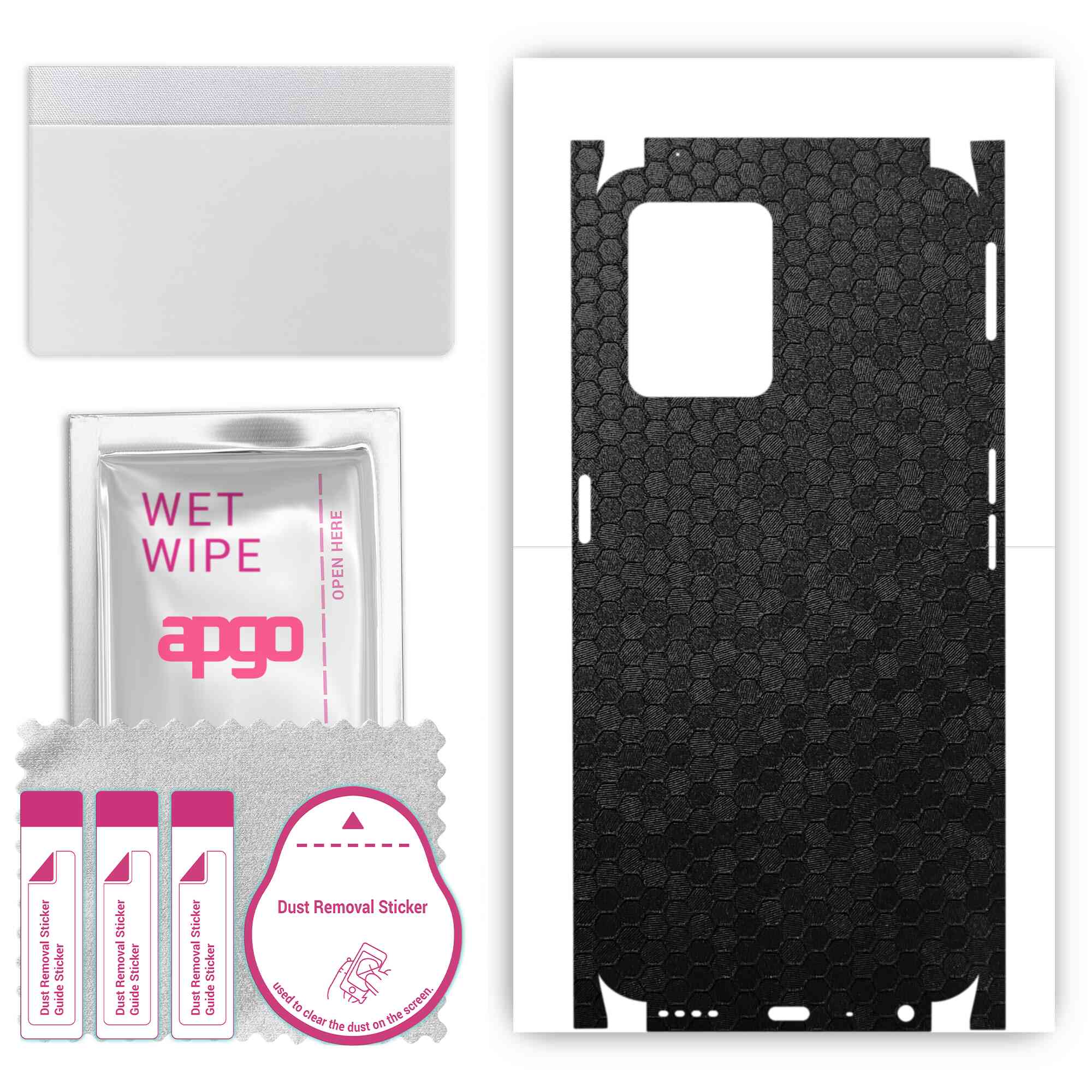 apgo Protective Skin Sticker for the back+sides compatible with Realme 9 Pro, Full Wrap Film, Foil, Vinyl - Pattern Black Honeycomb
apgo Protective Skin Sticker for the back+sides compatible with Realme 9 Pro, Full Wrap Film, Foil, Vinyl - Pattern Black Honeycomb