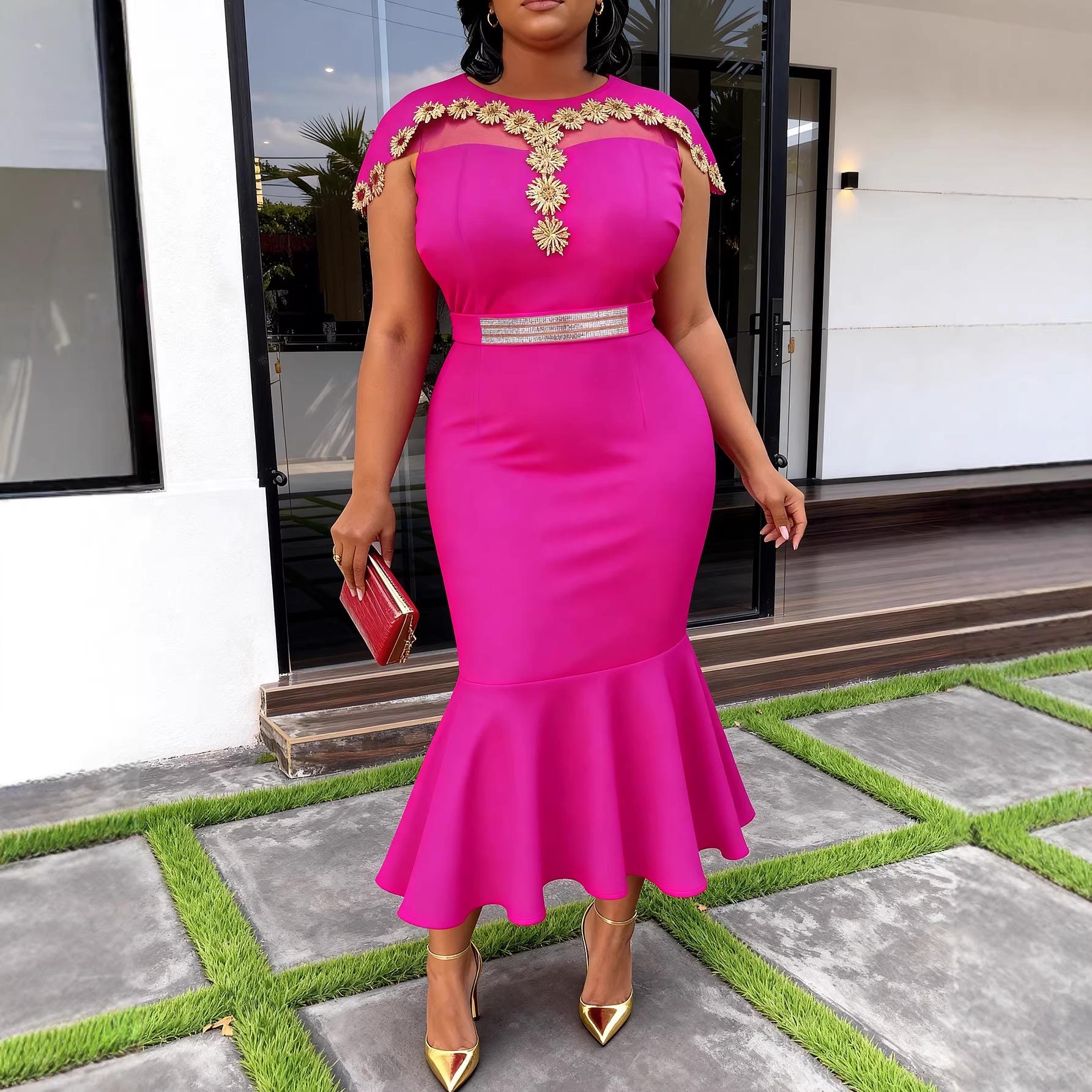Plus Size Women s Sheer Applique Shawl Mermaid Midi Dress with Waist-Cinched Rhinestone Detail. XXXXL рожевий червоний колір
Plus Size Women s Sheer Applique Shawl Mermaid Midi Dress with Waist-Cinched Rhinestone Detail. XXXXL рожевий червоний колір