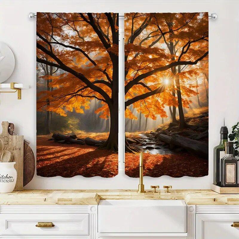 2pcs - Autumn forest pattern printed curtains, window decorations, home decorations, room decorations 14Wx39L(35x100CM)x2
2pcs - Autumn forest pattern printed curtains, window decorations, home decorations, room decorations 14Wx39L(35x100CM)x2