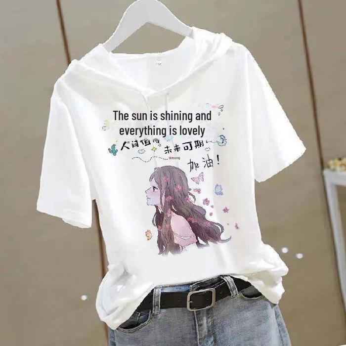 Мода 2025 года, женская летняя футболка-пуловер из полиэстера с капюшоном для городского отдыха 3XL
Мода 2025 года, женская летняя футболка-пуловер из полиэстера с капюшоном для городского отдыха 3XL