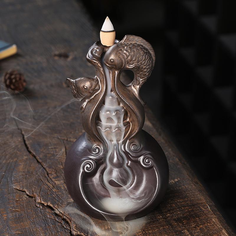 Ceramic Gourd Backflow Incense Burner Chinese Style Symbol of Abundance for Zen Home Decor Meditation Gift
Ceramic Gourd Backflow Incense Burner Chinese Style Symbol of Abundance for Zen Home Decor Meditation Gift