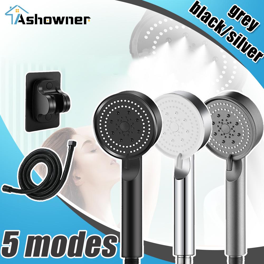5 режимов водосберегающей душевой насадки с ручным управлением и остановкой одной кнопкой, регулируемая насадка для душа высокого давления, массажная насадка, аксессуары для ванной комнаты black bracket 
5 режимов водосберегающей душевой насадки с ручным управлением и остановкой одной кнопкой, регулируемая насадка для душа высокого давления, массажная насадка, аксессуары для ванной комнаты black bracket
