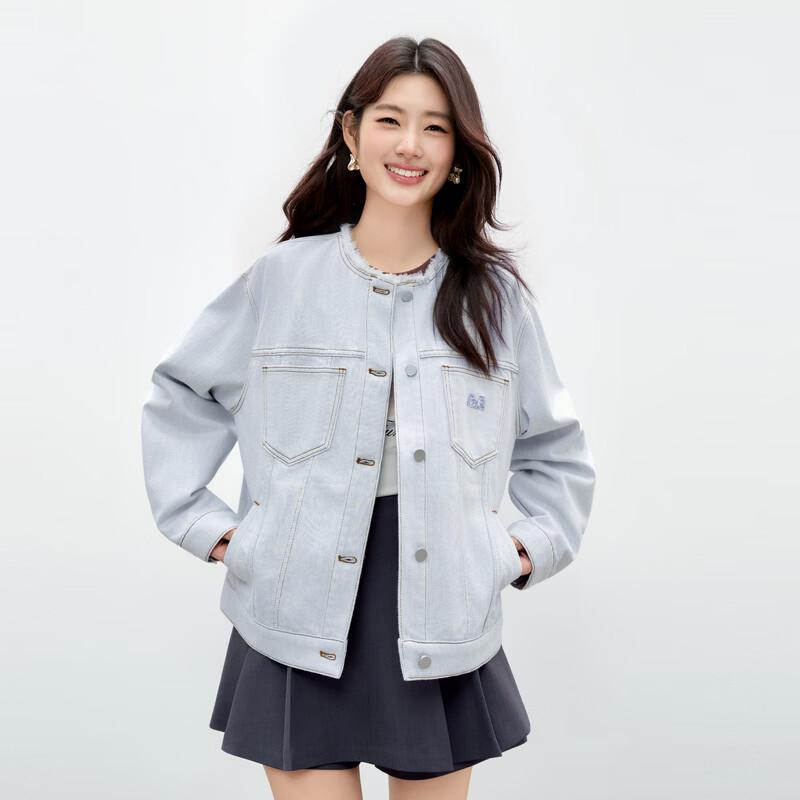 Women s Round Neck Drop Shoulder Washed Denim Jacket M
Women s Round Neck Drop Shoulder Washed Denim Jacket M