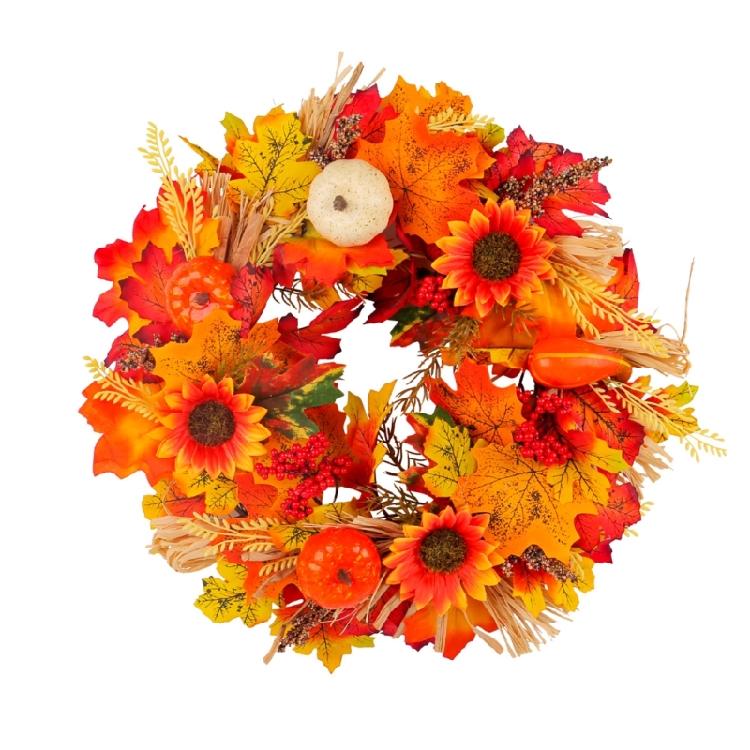 Thanksgiving Wreath Harvest Day Wreath Autumn Wreath for Front Door, Artificial Wreath with Pumpkin for Farmhouses
Thanksgiving Wreath Harvest Day Wreath Autumn Wreath for Front Door, Artificial Wreath with Pumpkin for Farmhouses