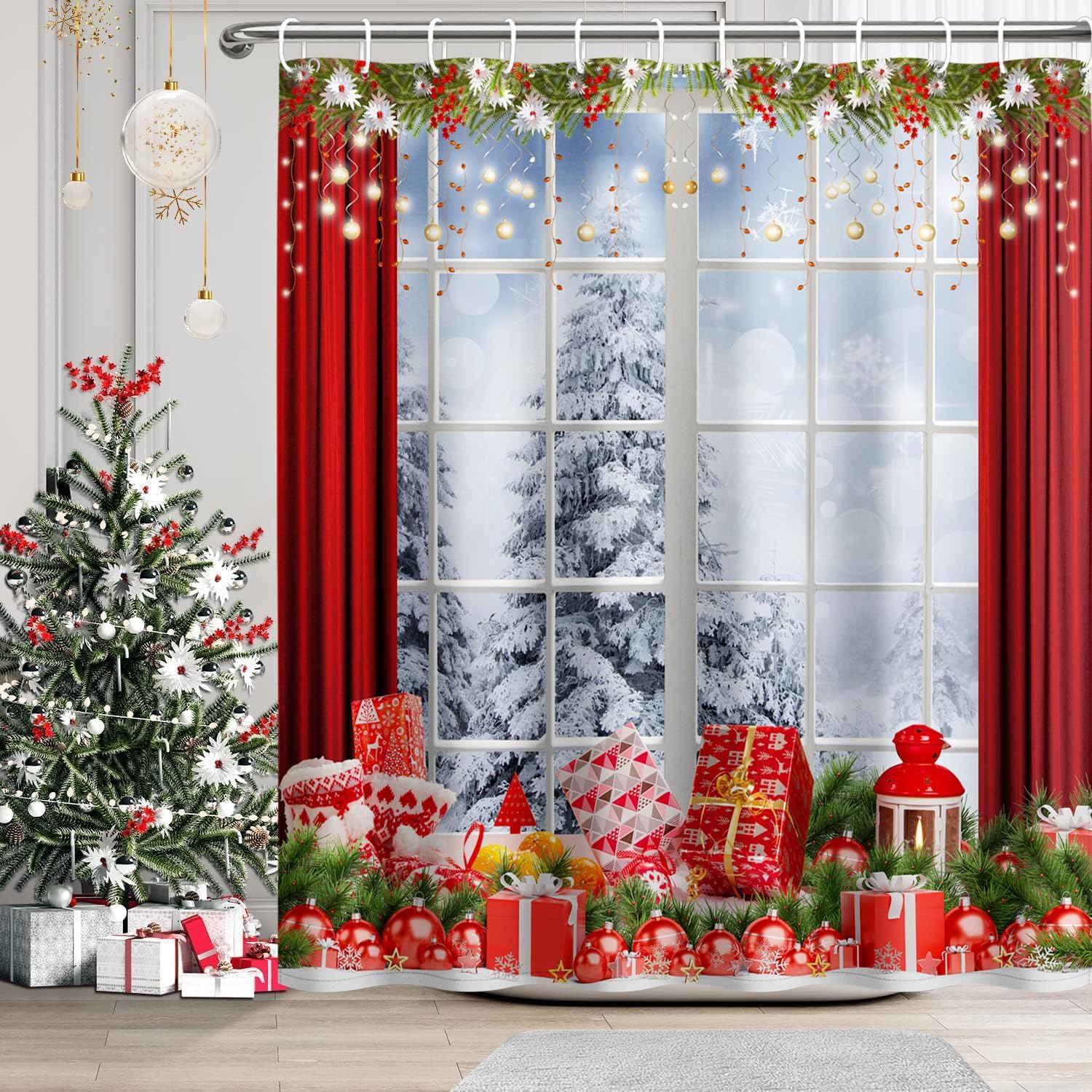 Green Christmas Snowman Shower Curtain Winter Snowflake Shower Curtains For Bathroom Cute Xmas Bathroom Curtain Snow Holiday W60H190(CM)-1 Pcs
Green Christmas Snowman Shower Curtain Winter Snowflake Shower Curtains For Bathroom Cute Xmas Bathroom Curtain Snow Holiday W60H190(CM)-1 Pcs