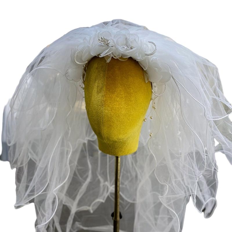 Delicate Bride Layered Veil Headpieces with Beadwork Flower Wedding Bride Veil Tulle Gorgeous Bride Wedding Party Veil 1
Delicate Bride Layered Veil Headpieces with Beadwork Flower Wedding Bride Veil Tulle Gorgeous Bride Wedding Party Veil 1