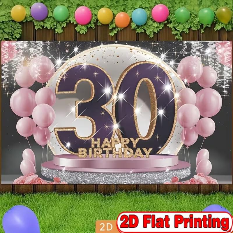 2D 30th Happy Birthday Photography Background, Purple Gold 30 Number Pink Balloon Party Decor Banner 47.2x31.5inch/120*80cm
2D 30th Happy Birthday Photography Background, Purple Gold 30 Number Pink Balloon Party Decor Banner 47.2x31.5inch/120*80cm