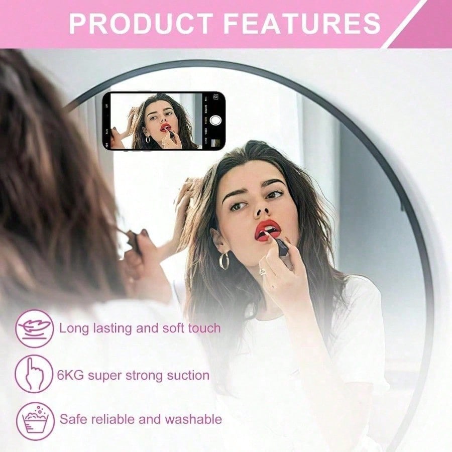 Silicone Suction Cup Phone Holder,Double Sided Suction Holder Back Of Phone Multifunctional Sticky,Anti-Slip Hands-Free
Silicone Suction Cup Phone Holder,Double Sided Suction Holder Back Of Phone Multifunctional Sticky,Anti-Slip Hands-Free