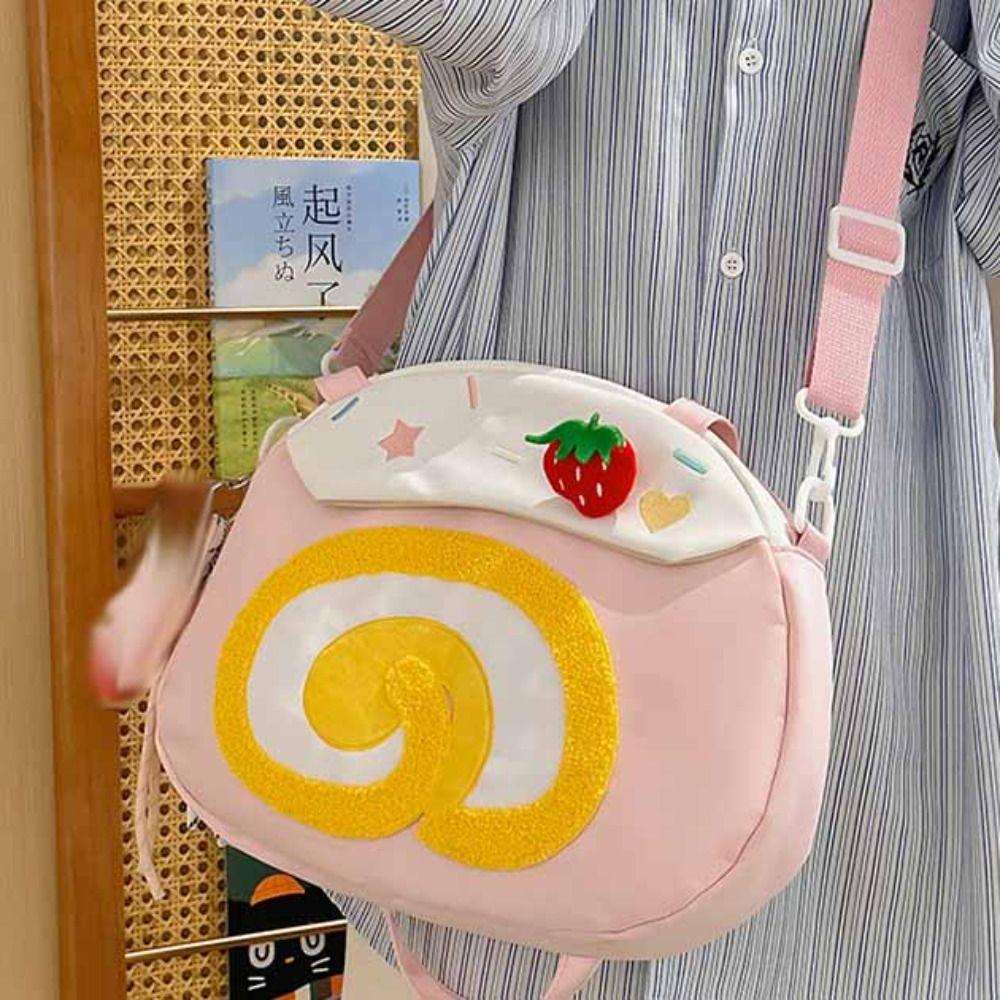 Swiss Roll Strawberry Cake Bag Large Capacity Crossbody Bag Cute Cartoon Shoulder Bag Lady жовтий
Swiss Roll Strawberry Cake Bag Large Capacity Crossbody Bag Cute Cartoon Shoulder Bag Lady жовтий