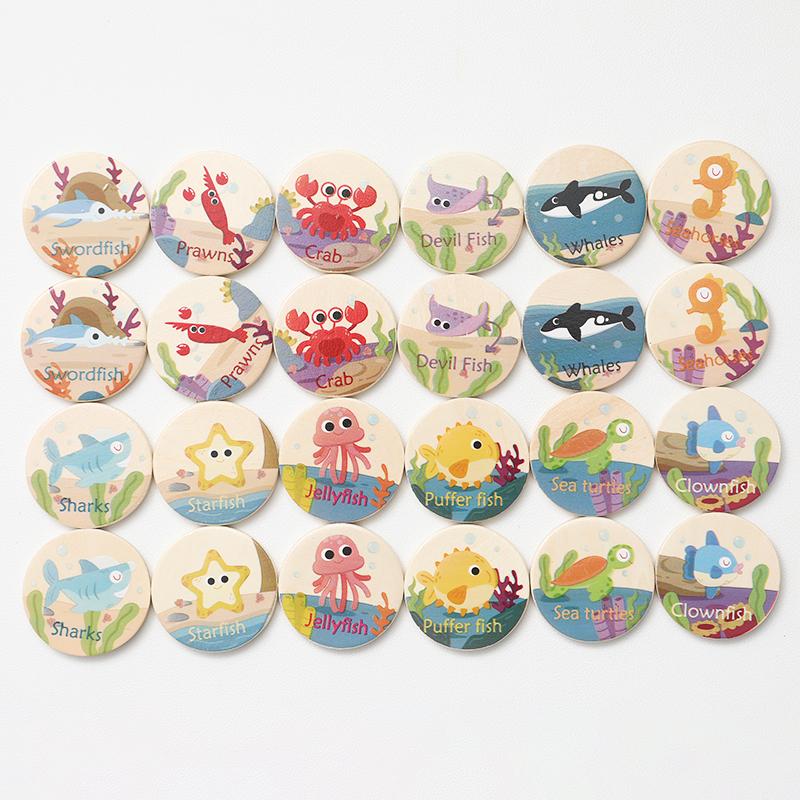 Children s Wooden Memory Matching Game with Educational Dinosaur, Animal, and Ocean-Themed Toys to Find the Same Ones
Children s Wooden Memory Matching Game with Educational Dinosaur, Animal, and Ocean-Themed Toys to Find the Same Ones