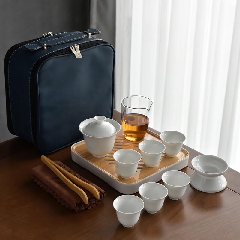 Jingge Dehua White Porcelain Portable Kung Fu Tea Set
Jingge Dehua White Porcelain Portable Kung Fu Tea Set