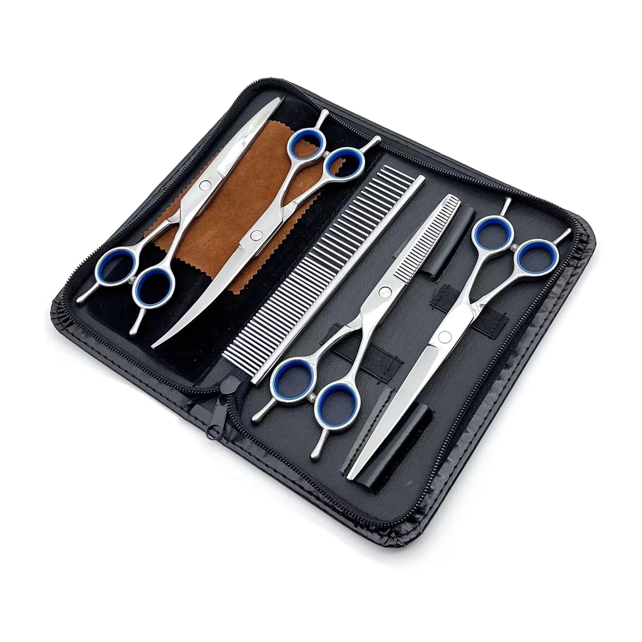 Professional 8Pcs Dog Shears Kit - 7Inch Dog Grooming Scissors Set Curved Pet Grooming Scissors Dog Hair Tools
Professional 8Pcs Dog Shears Kit - 7Inch Dog Grooming Scissors Set Curved Pet Grooming Scissors Dog Hair Tools
