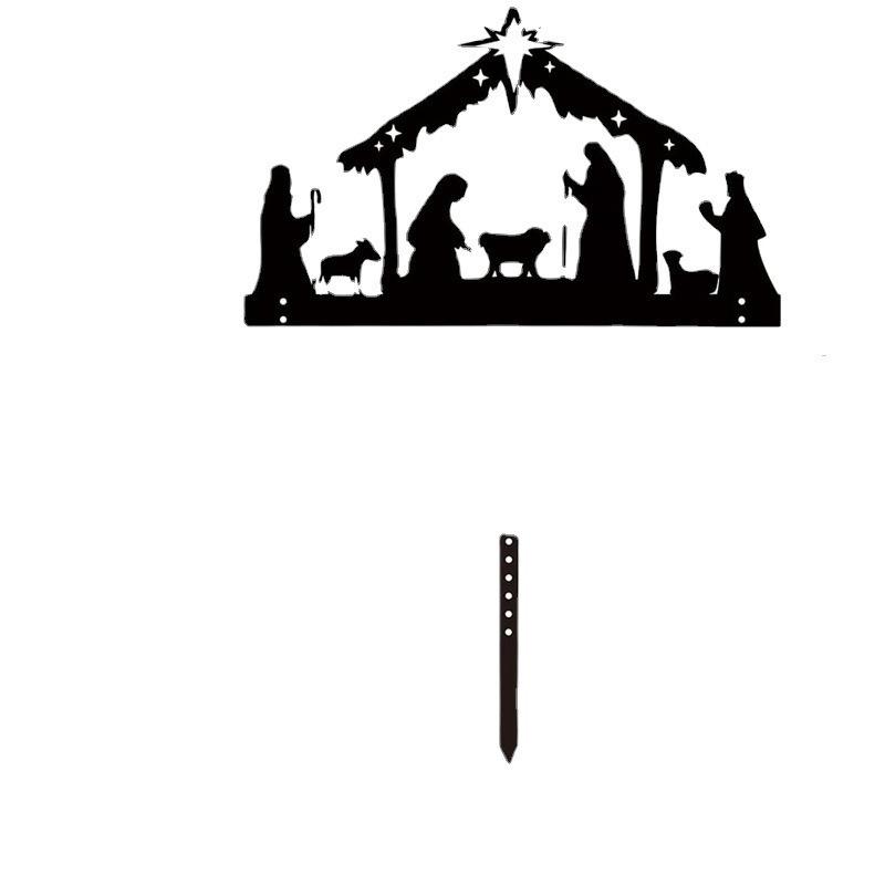 Jesus Birth Silhouette: Outdoor/Indoor Black Wrought Iron Ornament
Jesus Birth Silhouette: Outdoor/Indoor Black Wrought Iron Ornament