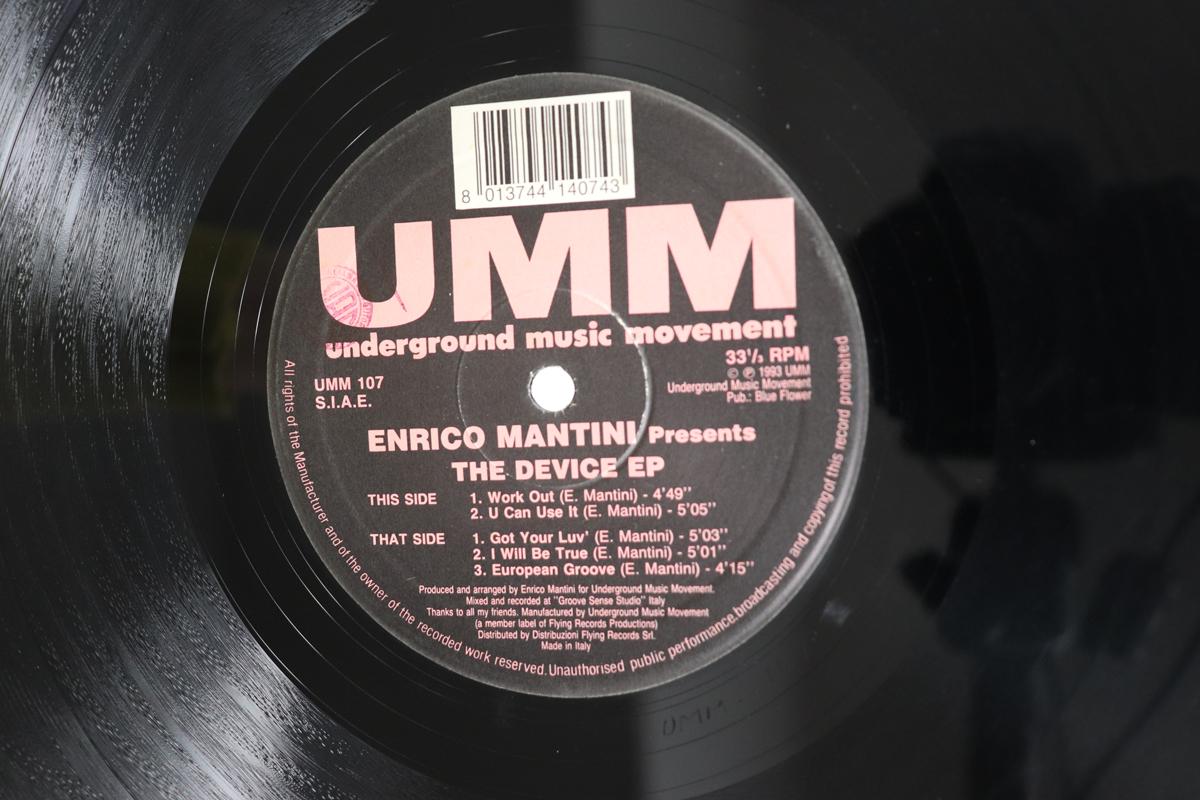 12inch Record ENRICO MANTINI The Device EP UMM107 UMM 1993 Italy Dance Electronica Used
12inch Record ENRICO MANTINI The Device EP UMM107 UMM 1993 Italy Dance Electronica Used