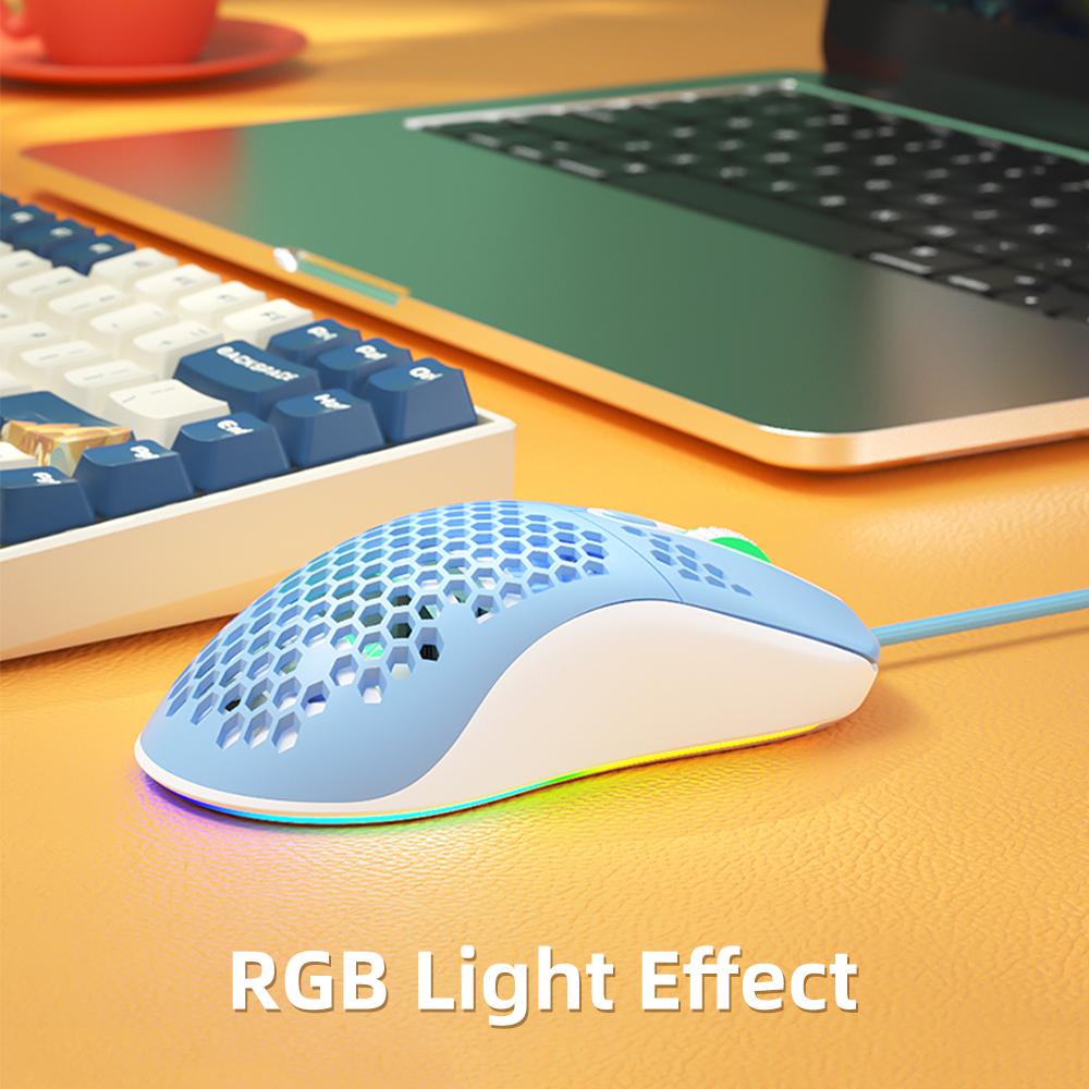 iBlancod GM01 USB-проводная игровая мышь Эргономичная легкая мышь с эффектом RGB-подсветки и 6-скоростным разрешением DPI
iBlancod GM01 USB-проводная игровая мышь Эргономичная легкая мышь с эффектом RGB-подсветки и 6-скоростным разрешением DPI