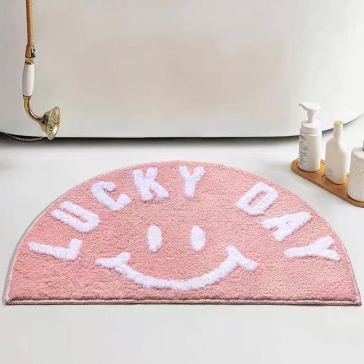 Cartoon Half Round Fine Smiley Face Home Thick Imitation Cashmere Carpet Non-slip Moisture-wicking Soft Foot Rug Entrance Door Floor Rug 40 * 60cm
Cartoon Half Round Fine Smiley Face Home Thick Imitation Cashmere Carpet Non-slip Moisture-wicking Soft Foot Rug Entrance Door Floor Rug 40 * 60cm