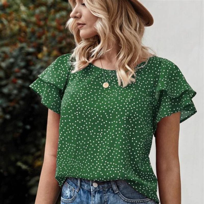 Женская модная футболка с коротким рукавом в горошек Женская одежда XXL
Женская модная футболка с коротким рукавом в горошек Женская одежда XXL