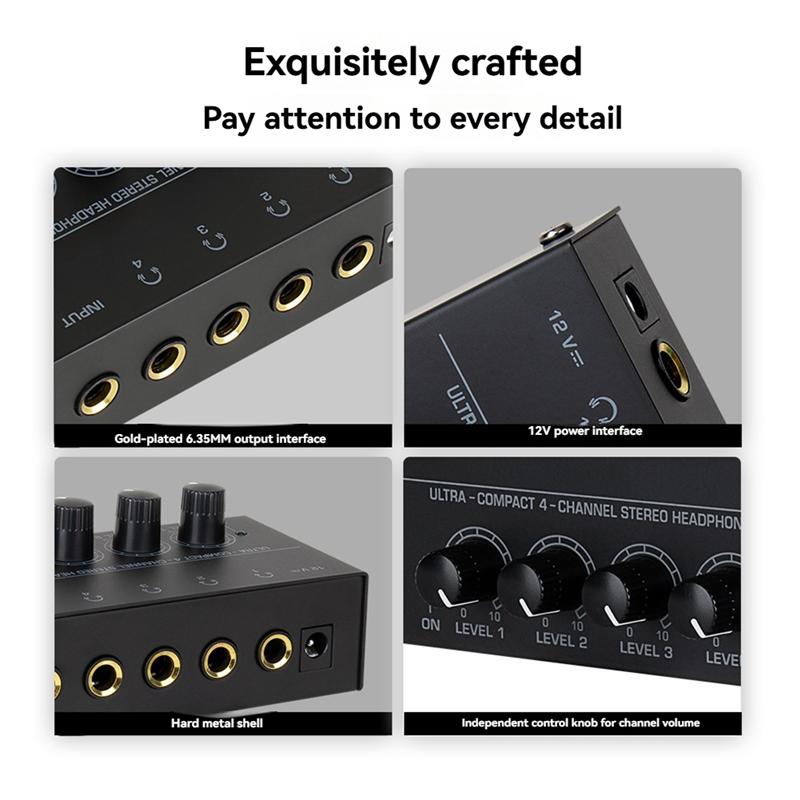 Mini Stereo Headphone Amplifier 4 Channels Ultra-Compact HA400 Audio 6.5MM To 3.5MM Jack Converter Included
Mini Stereo Headphone Amplifier 4 Channels Ultra-Compact HA400 Audio 6.5MM To 3.5MM Jack Converter Included