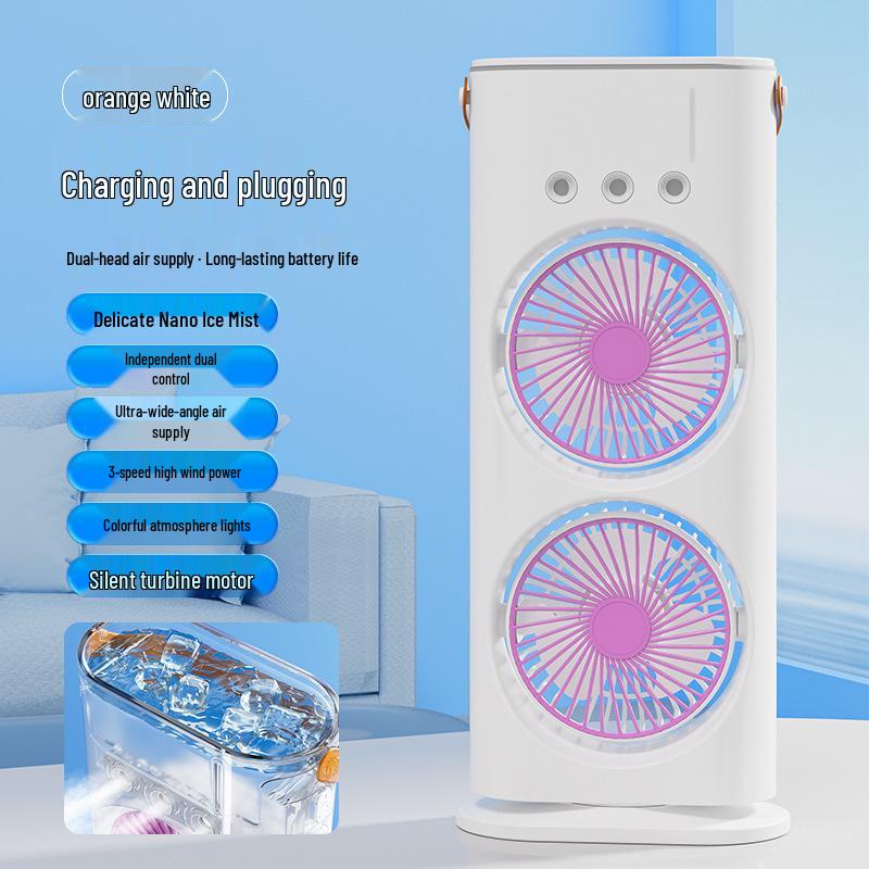 Dual-Head USB Humidifying Spray Fan with LED Lights and Powerful Airflow 16.3*8.3*37.3 cm
Dual-Head USB Humidifying Spray Fan with LED Lights and Powerful Airflow 16.3*8.3*37.3 cm