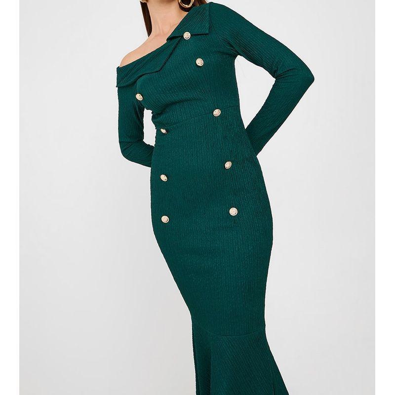 Foreign Trade Order Slim fit Slimming Creased Long sleeve Floor off-the-Shoulder Sexy Long sleeve Fishtail Double-Breasted Slimming Women s Dress Green 2XL
Foreign Trade Order Slim fit Slimming Creased Long sleeve Floor off-the-Shoulder Sexy Long sleeve Fishtail Double-Breasted Slimming Women s Dress Green 2XL