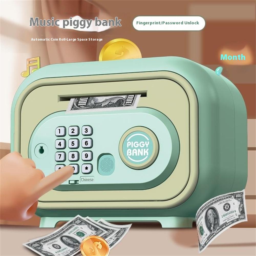 7605 Children Electronic Piggy Bank Smart Fingerprint Automatic Saving Money Box with Key Green 
7605 Children Electronic Piggy Bank Smart Fingerprint Automatic Saving Money Box with Key Green