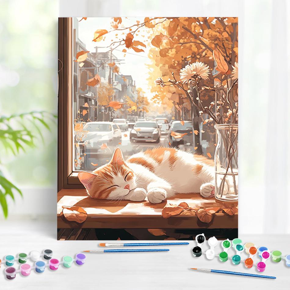 RUOPOTY Oil Painting By Numbers Window Sill Kitten Acrylic Paint Paintings Hand Painted Painting Acrylic Paint Kits Decor For Home 40x50cm NO Frame
RUOPOTY Oil Painting By Numbers Window Sill Kitten Acrylic Paint Paintings Hand Painted Painting Acrylic Paint Kits Decor For Home 40x50cm NO Frame