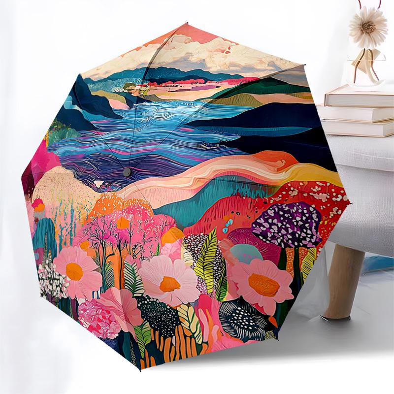 1pc Colorful Floral Automatic Opening Folding Umbrella with 8-Bone Iron Frame, Perfect for Outdoor Use, Festive Gifts, Travel, Daily Use, and Fans.H10
1pc Colorful Floral Automatic Opening Folding Umbrella with 8-Bone Iron Frame, Perfect for Outdoor Use, Festive Gifts, Travel, Daily Use, and Fans.H10