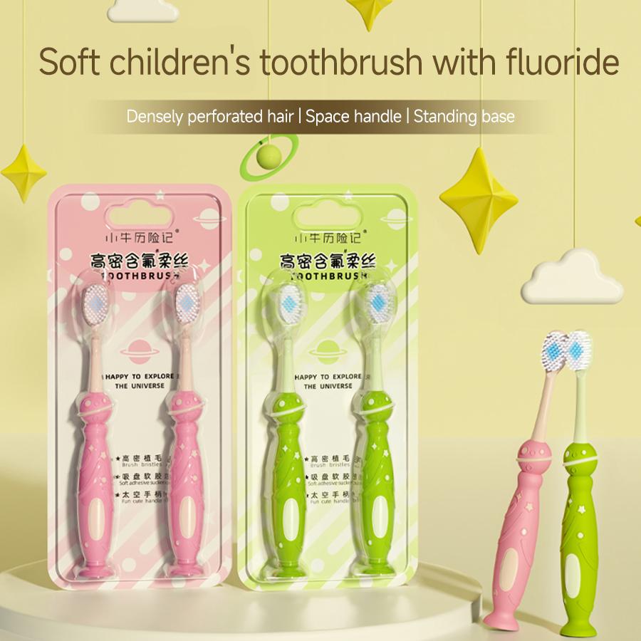 2-Piece Set of Children s Fluoride-Enriched High-Density Fine Wire Baby Toothbrushes with Soft Bristles and Standing Suction Cup
2-Piece Set of Children s Fluoride-Enriched High-Density Fine Wire Baby Toothbrushes with Soft Bristles and Standing Suction Cup