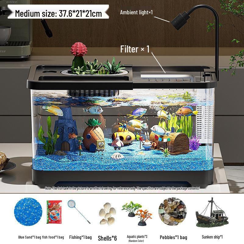 SEE KEAN Desktop Aquarium with Filter and Lid
SEE KEAN Desktop Aquarium with Filter and Lid