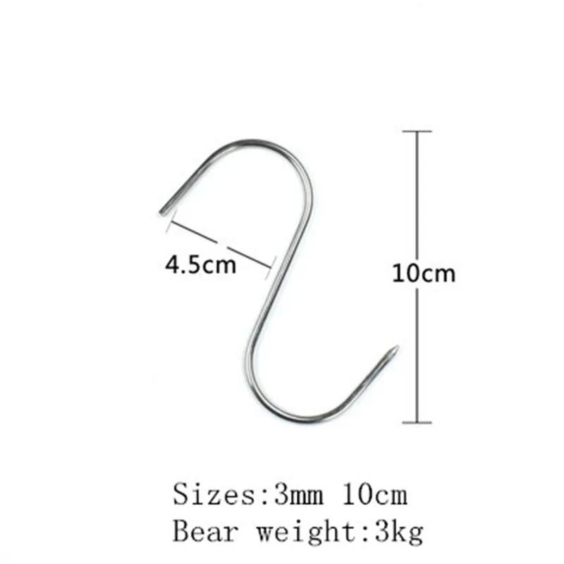 10 pcs S Shaped Stainless Steel Beef hook Roast Meat Squab Ring Chicken Wing Ring kitchen Hooks Store Restaurant BBQ Bacon Tools
10 pcs S Shaped Stainless Steel Beef hook Roast Meat Squab Ring Chicken Wing Ring kitchen Hooks Store Restaurant BBQ Bacon Tools
