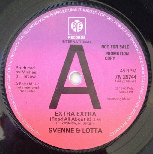 7-дюймовая пластинка SVENNE LOTTA Extra Extra Read All About It 7N25744 Pye International 1976 UK Soul Funk Б/у
7-дюймовая пластинка SVENNE LOTTA Extra Extra Read All About It 7N25744 Pye International 1976 UK Soul Funk Б/у