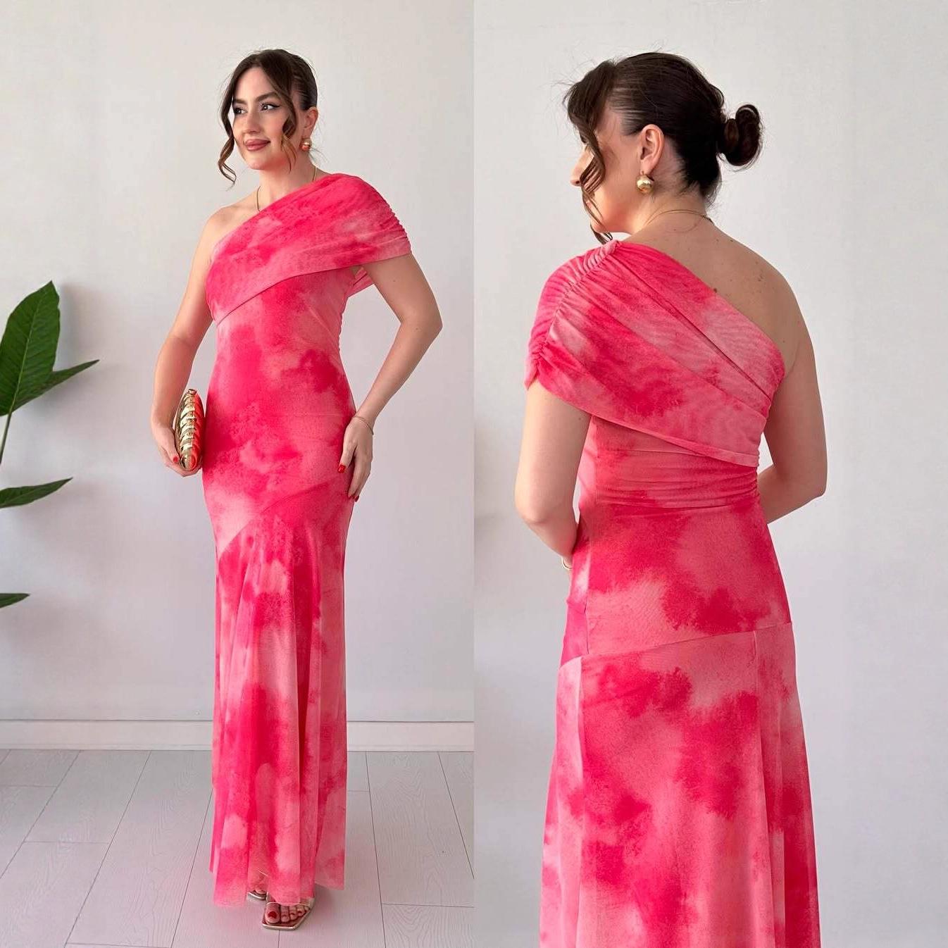 2025 Summer One-Shoulder Sleeveless Digital Tie-Dye Bodycon Dress M рожевий червоний колір
2025 Summer One-Shoulder Sleeveless Digital Tie-Dye Bodycon Dress M рожевий червоний колір