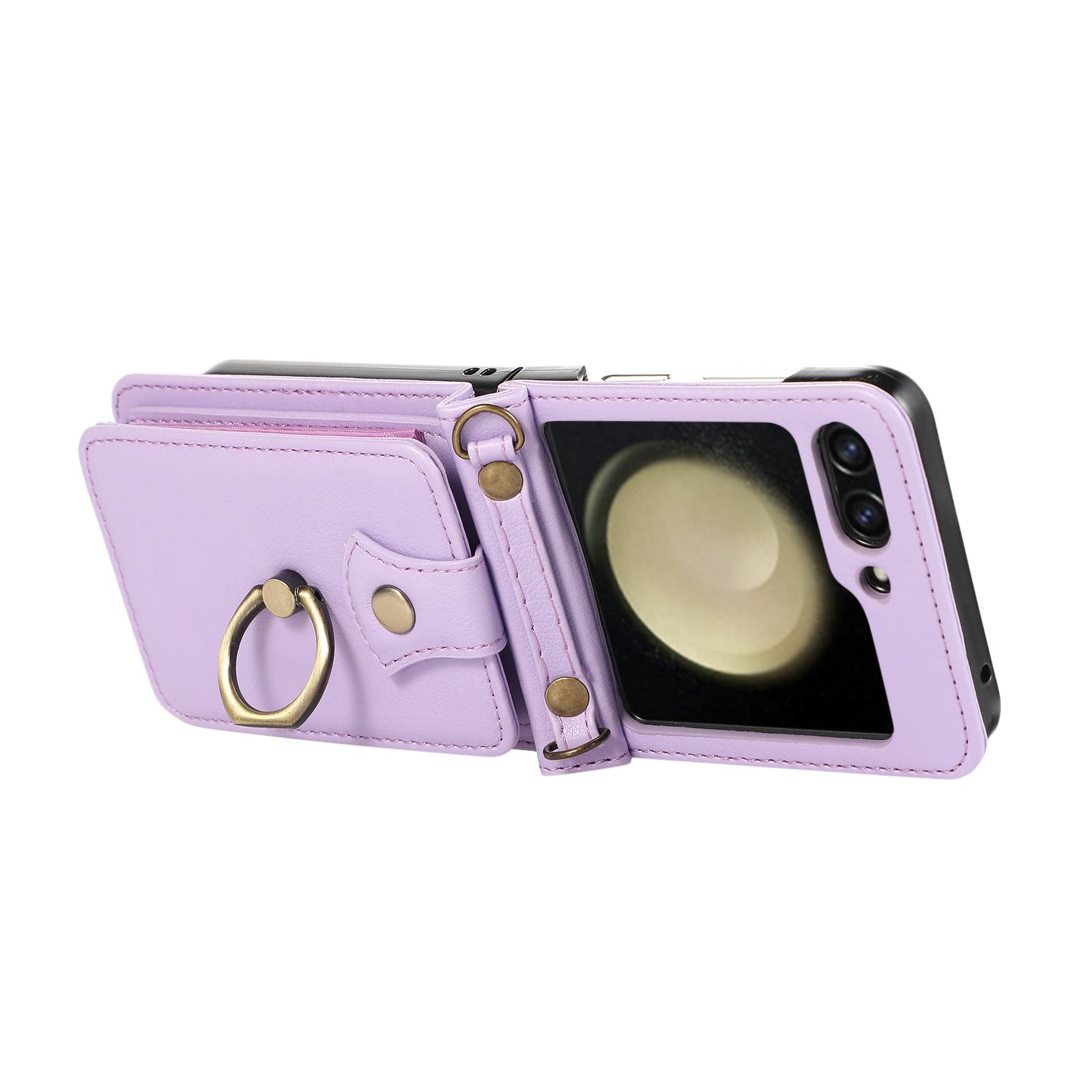 For Samsung Galaxy Z Flip6 5G Case Card Holder Ring Kickstand TPU+PU Leather Phone Cover with Long Strap Beige
For Samsung Galaxy Z Flip6 5G Case Card Holder Ring Kickstand TPU+PU Leather Phone Cover with Long Strap Beige