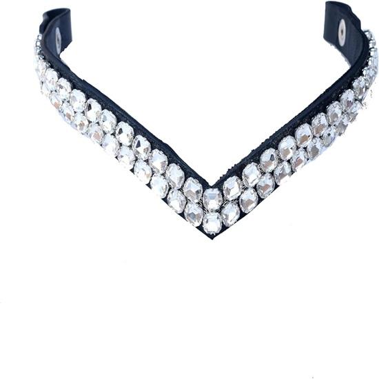 Double-Row Clear Rhinestones Crystal V-Shaped Horse Bridle Snap browband Made from Durable Leather . Extra Large (45 cm) чёрный
Double-Row Clear Rhinestones Crystal V-Shaped Horse Bridle Snap browband Made from Durable Leather . Extra Large (45 cm) чёрный