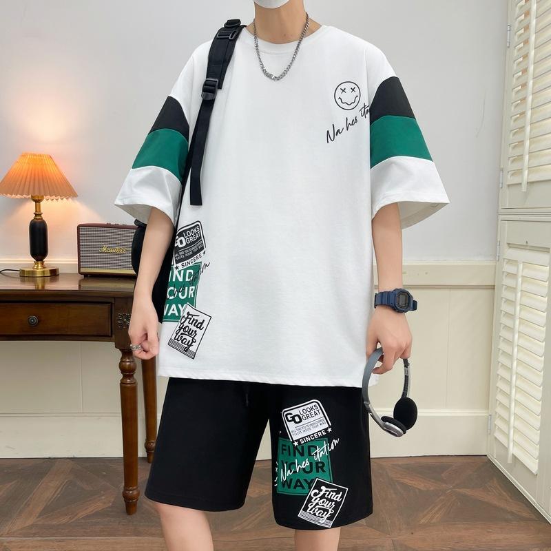 2025 Youth Leisure Sports Set Men s Loose Edition Trendy Color Blocked Short Sleeved T-shirt Five Point Shorts M
2025 Youth Leisure Sports Set Men s Loose Edition Trendy Color Blocked Short Sleeved T-shirt Five Point Shorts M