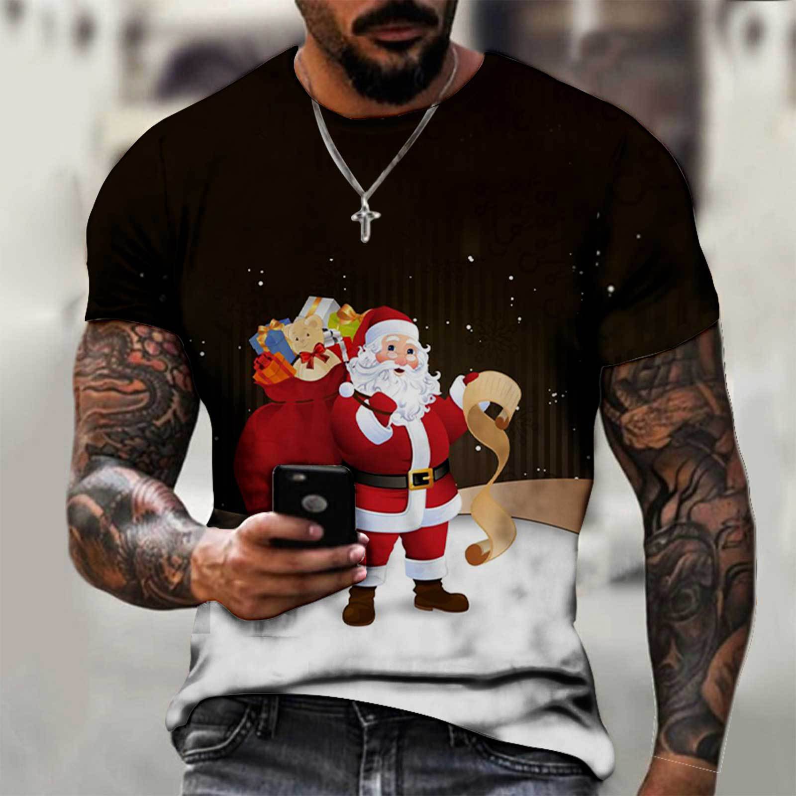 Красные мужские футболки с 3D рисунком, рождественская футболка с мультяшным принтом, повседневные милые с короткими рукавами больших размеров, мягкие удобные осенние топы
Красные мужские футболки с 3D рисунком, рождественская футболка с мультяшным принтом, повседневные милые с короткими рукавами больших размеров, мягкие удобные осенние топы