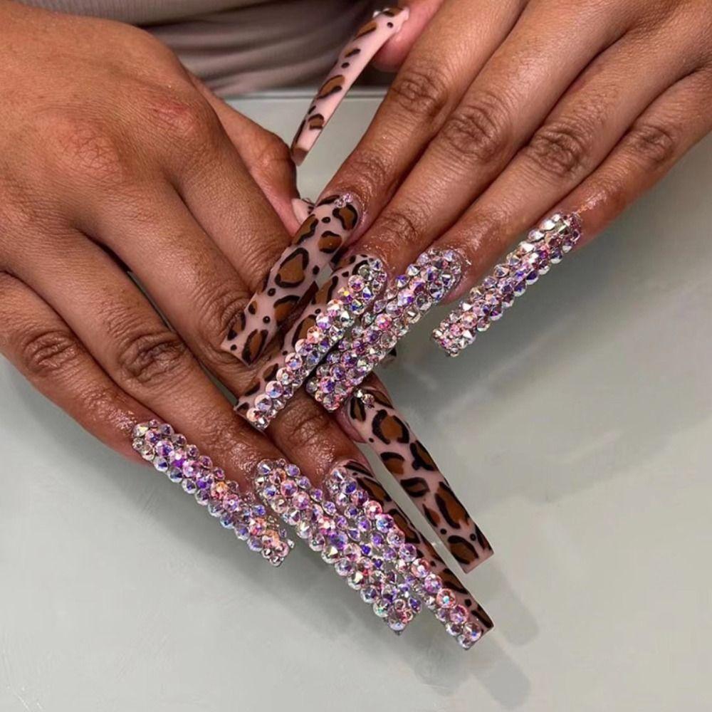 24pcs Manicure Rhinestone DIY Press on Nails Ballerina Fake Nails Long French Leopard JF0526
24pcs Manicure Rhinestone DIY Press on Nails Ballerina Fake Nails Long French Leopard JF0526