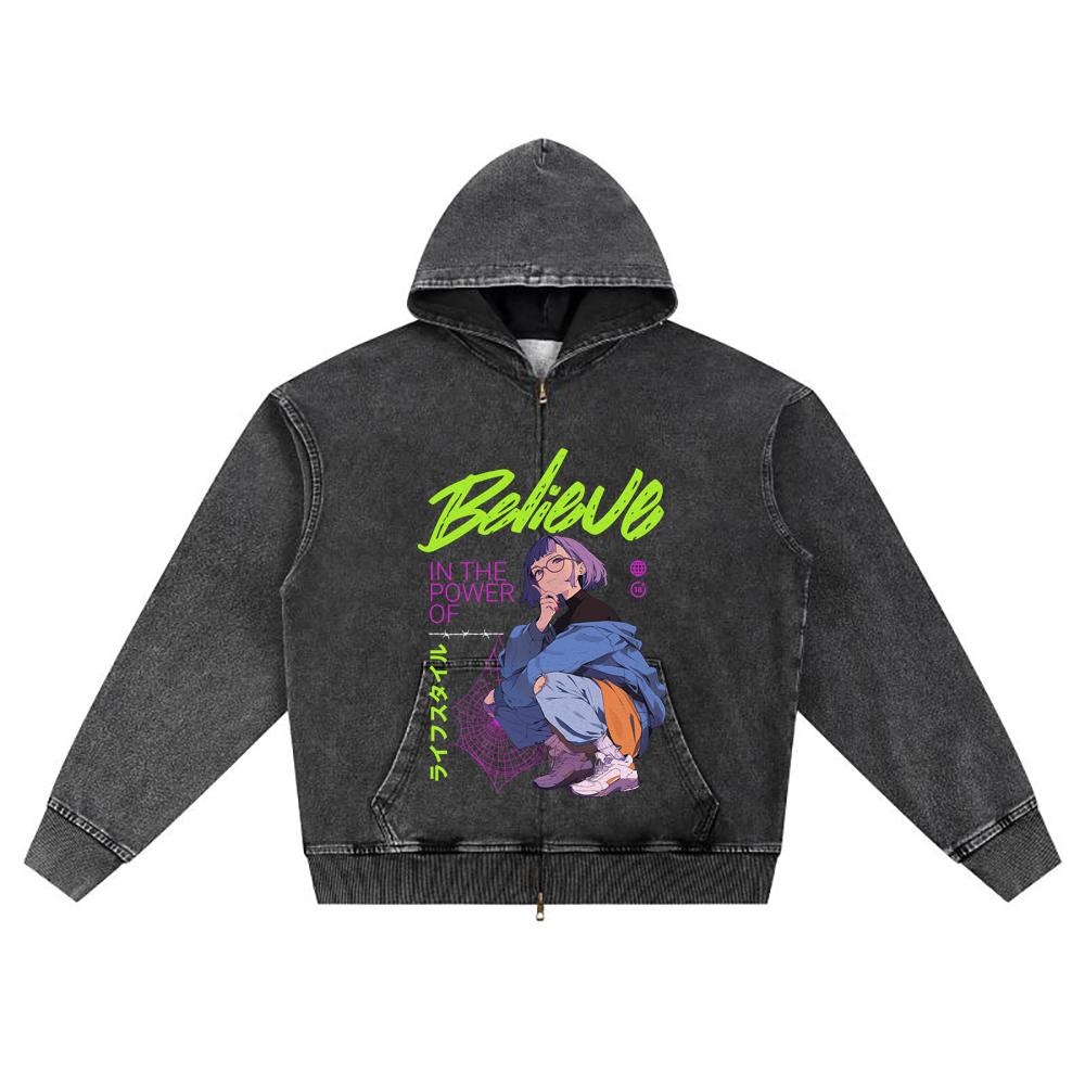 DTG print Knitted Denim Zip-Up Hoodie Believe Brother Print Zipper Hoodies S
DTG print Knitted Denim Zip-Up Hoodie Believe Brother Print Zipper Hoodies S