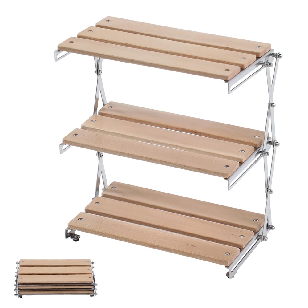 Soomloom Tabletop Storage Rack Natural Wood Beech Wood Foldable 3 Tiers Lightweight Compact No Assembly Required 33x18x34 Wooden Camping Storage Shelf
Soomloom Tabletop Storage Rack Natural Wood Beech Wood Foldable 3 Tiers Lightweight Compact No Assembly Required 33x18x34 Wooden Camping Storage Shelf