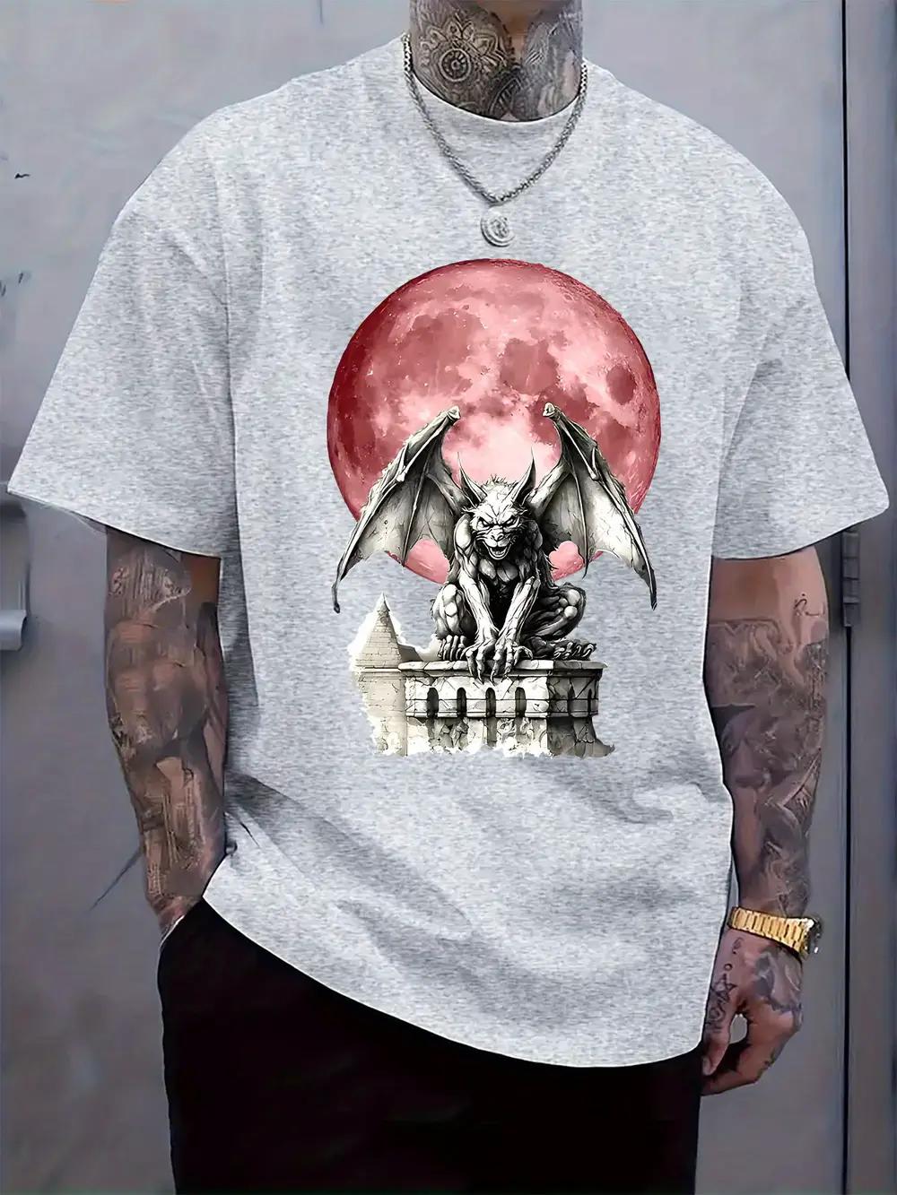 Devil s Blood Moon Illustration Print Round Neck Short Sleeve T-shirt Fashion Regular Fit T-shirt Spring/Summer Vacation L
Devil s Blood Moon Illustration Print Round Neck Short Sleeve T-shirt Fashion Regular Fit T-shirt Spring/Summer Vacation L