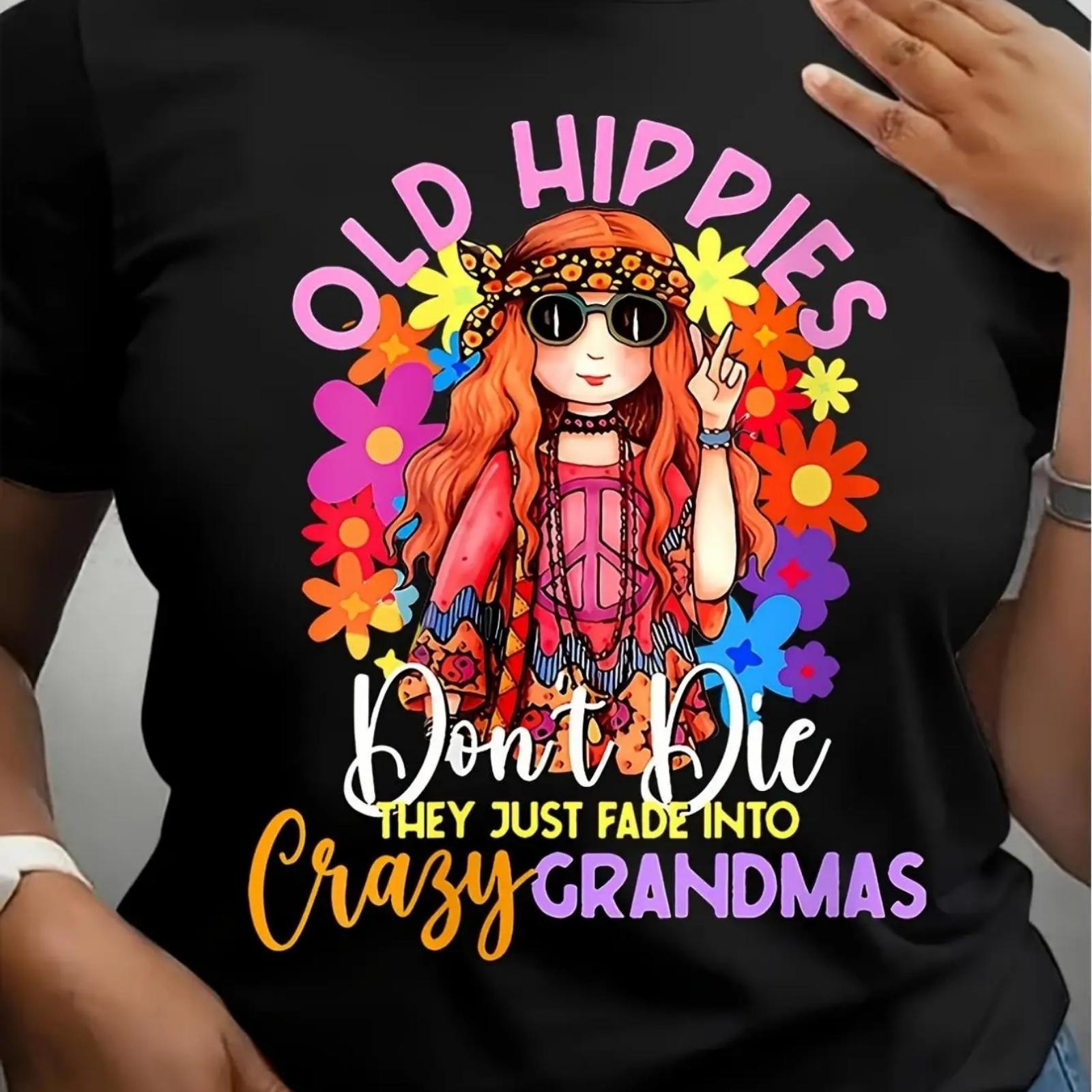 Women s Casual Crew Neck T-Shirt with Old Hippie Graphic Print - Breathable & Comfortable, All-Season Short Sleeve Tee XXXXXL чорний
Women s Casual Crew Neck T-Shirt with Old Hippie Graphic Print - Breathable & Comfortable, All-Season Short Sleeve Tee XXXXXL чорний