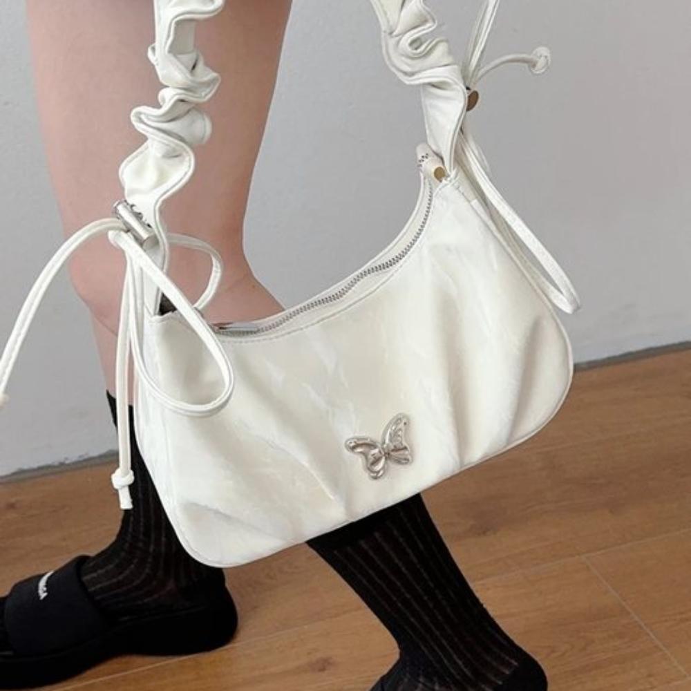 PU Leather Butterfly Bag Large Capacity Bow Bag Vintage Pleated Single Shoulder Bag Girls чорний
PU Leather Butterfly Bag Large Capacity Bow Bag Vintage Pleated Single Shoulder Bag Girls чорний