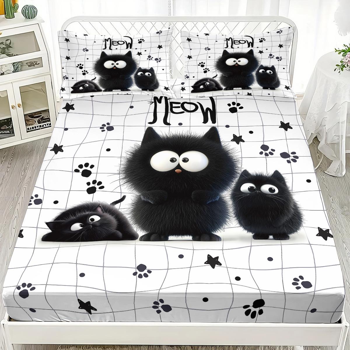 Halloween black cat Fitted Sheet,Cartoon black cat Bed Sheets Deep Pocket 30cm,Bed Sheet with Pillowcases for Kids Aldults 90x200x30cm-2pcs
Halloween black cat Fitted Sheet,Cartoon black cat Bed Sheets Deep Pocket 30cm,Bed Sheet with Pillowcases for Kids Aldults 90x200x30cm-2pcs