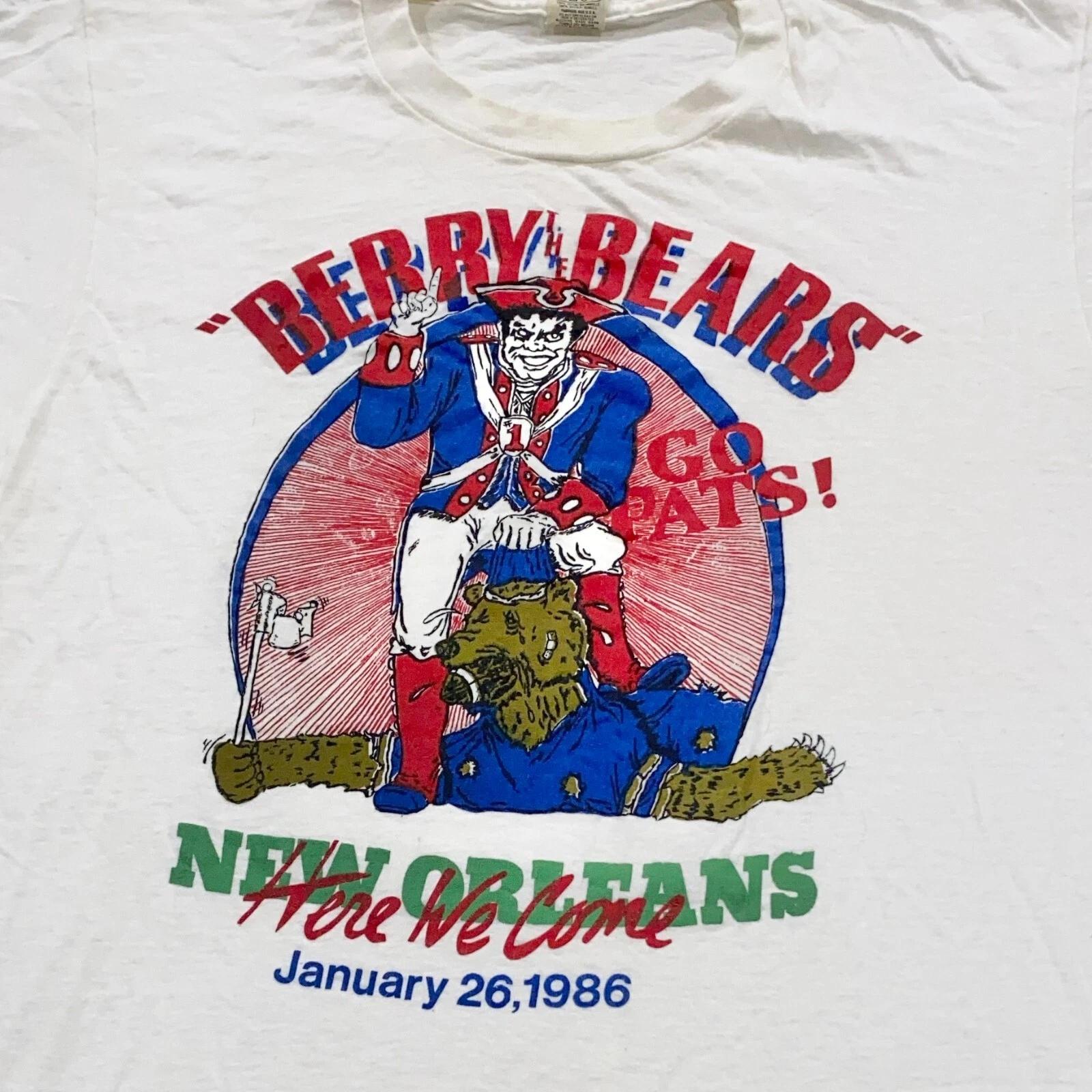 vtg 80s NEW ENGLAND PATRIOTS BERRY THE CHICAGO BEARS T-Shirt M super bowl xx 2XL
vtg 80s NEW ENGLAND PATRIOTS BERRY THE CHICAGO BEARS T-Shirt M super bowl xx 2XL