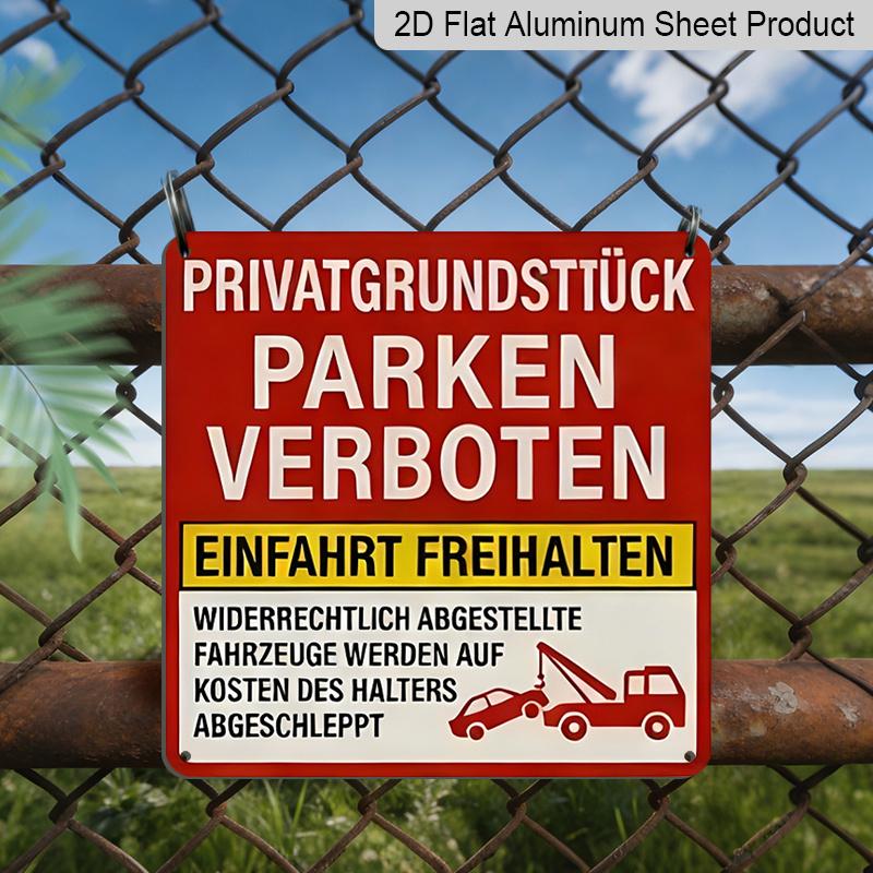 2D Flat - Vintage Metal Aluminum Sign - Retro Wall Decor with German Privatgrundstück Parken Verboten Parking Restriction Notice, Ideal for Garage 20*20cm
2D Flat - Vintage Metal Aluminum Sign - Retro Wall Decor with German Privatgrundstück Parken Verboten Parking Restriction Notice, Ideal for Garage 20*20cm