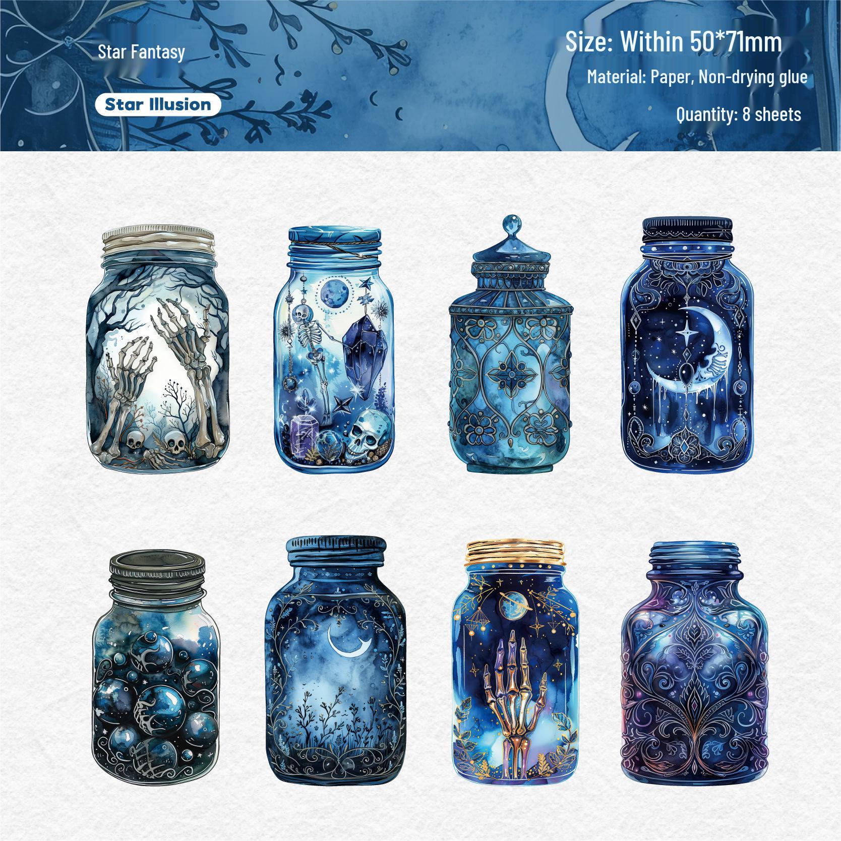 Magic Bottle Series: Retro Story Sticker Pack - 8 Sheets, 6 Designs for Journal Decoration
Magic Bottle Series: Retro Story Sticker Pack - 8 Sheets, 6 Designs for Journal Decoration