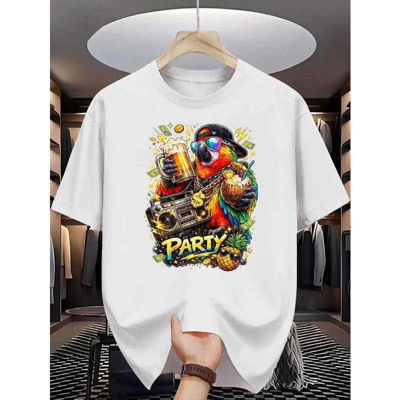 European Size Men S T-Shirt Featuring a Stylish Tropical Parrot Design with a Boombox And Beer Print, Made from Pure for Lasting Casual Wear 4XL білий
European Size Men S T-Shirt Featuring a Stylish Tropical Parrot Design with a Boombox And Beer Print, Made from Pure for Lasting Casual Wear 4XL білий