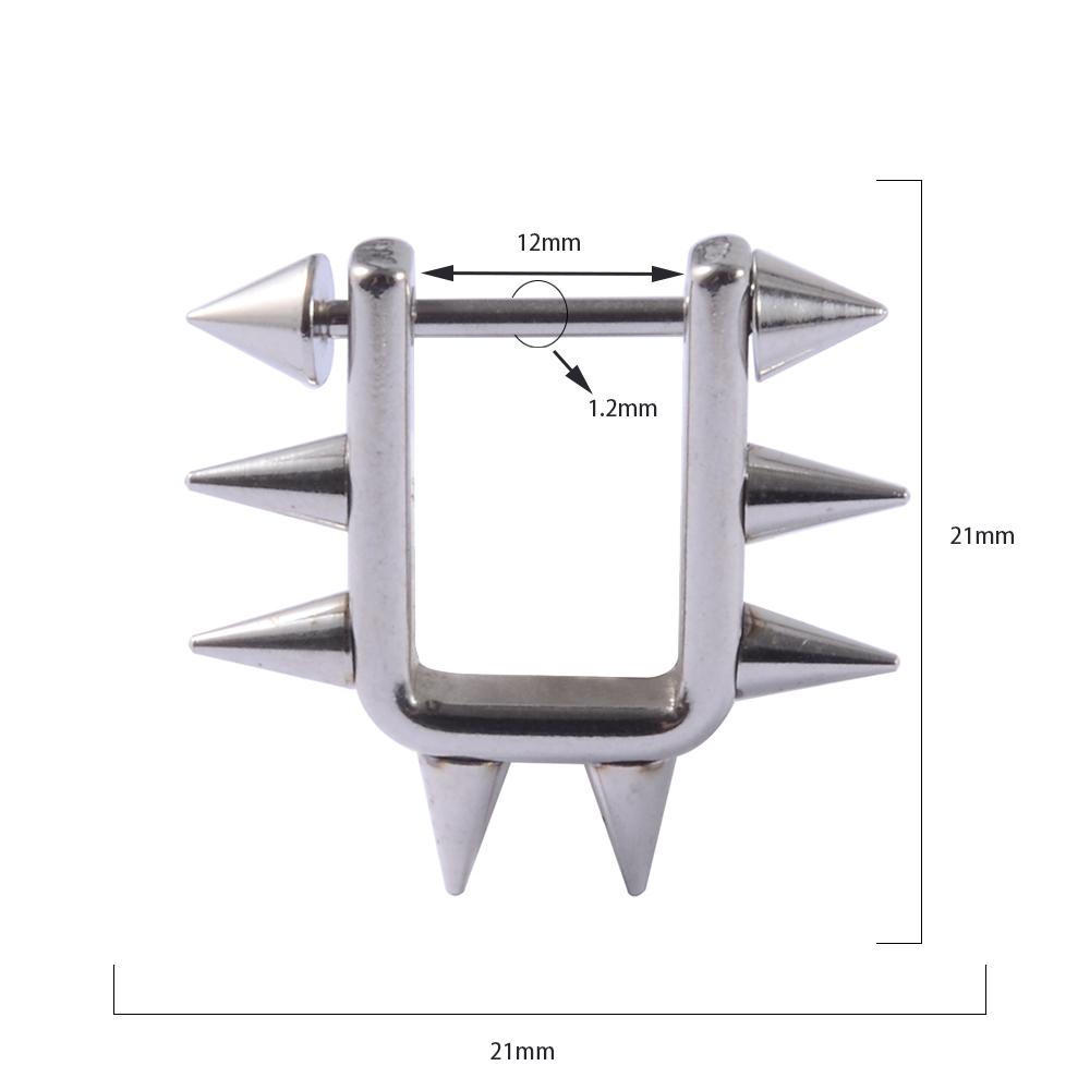 361L Surgical Steel Triangle Stirrup Nipple Shield Circular Nipple Shield with Spike End Piercing Nipple Shield Body Piercing Hoop&Nipple Rings&Body
361L Surgical Steel Triangle Stirrup Nipple Shield Circular Nipple Shield with Spike End Piercing Nipple Shield Body Piercing Hoop&Nipple Rings&Body